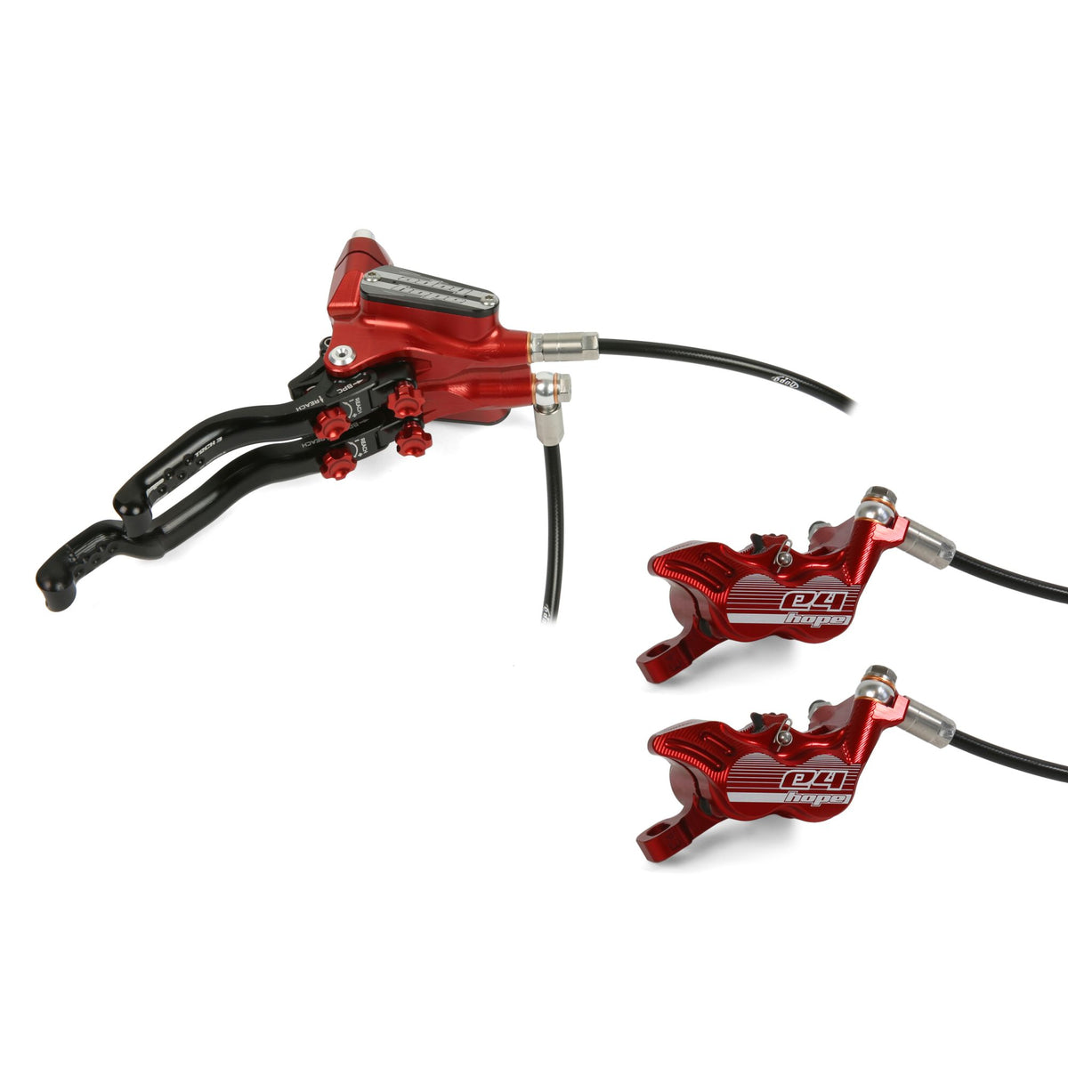 Hope Brake Tech 3 Duo E4 No Rotor RH Red