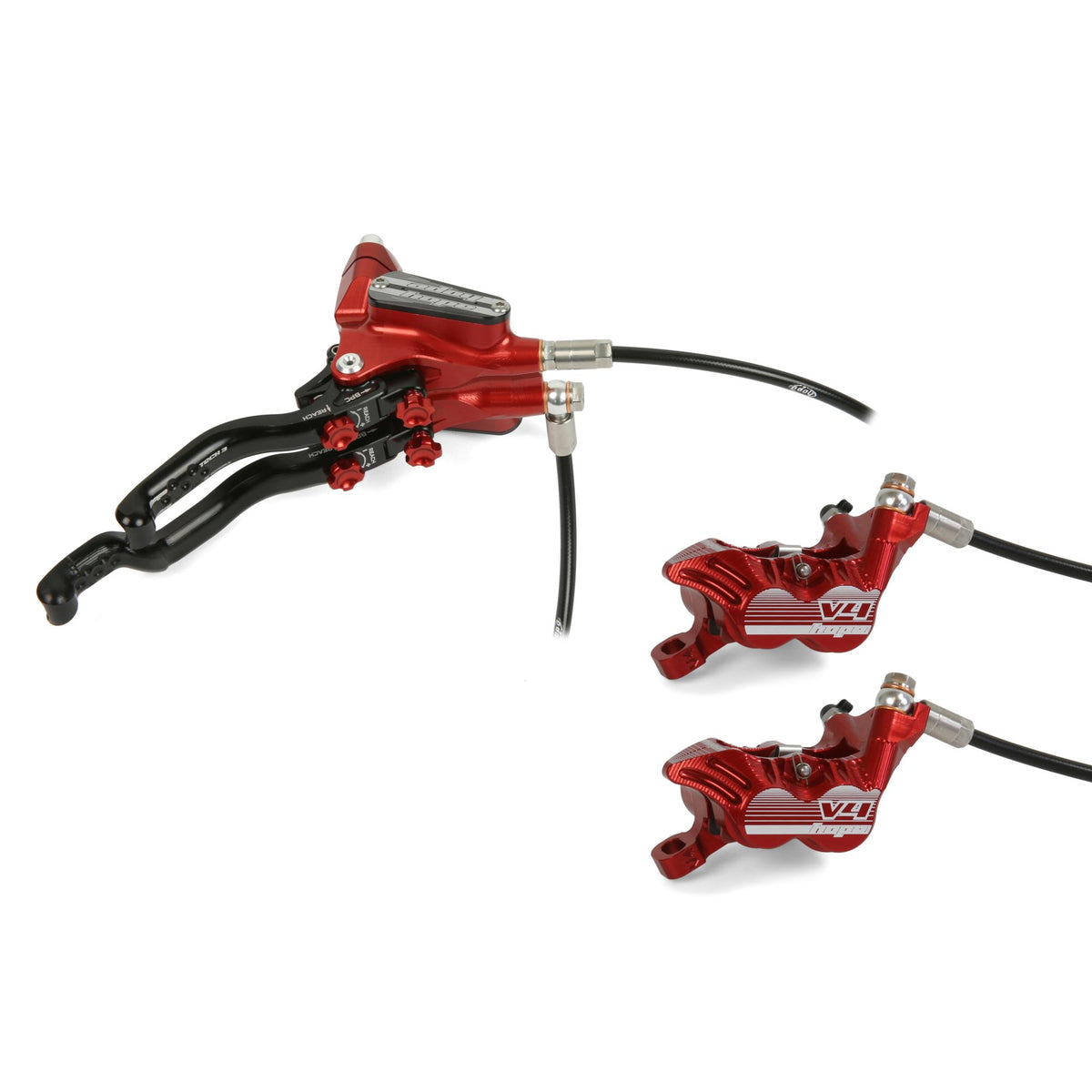 Hope Brake Tech 3 Duo V4 No Rotor RH Red