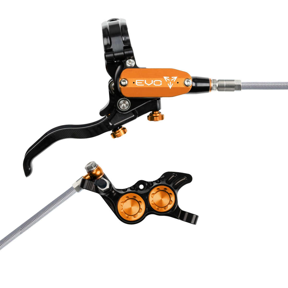 Hope Brake EVO GR4 No Rotor BRAIDED RH- Black/Orange