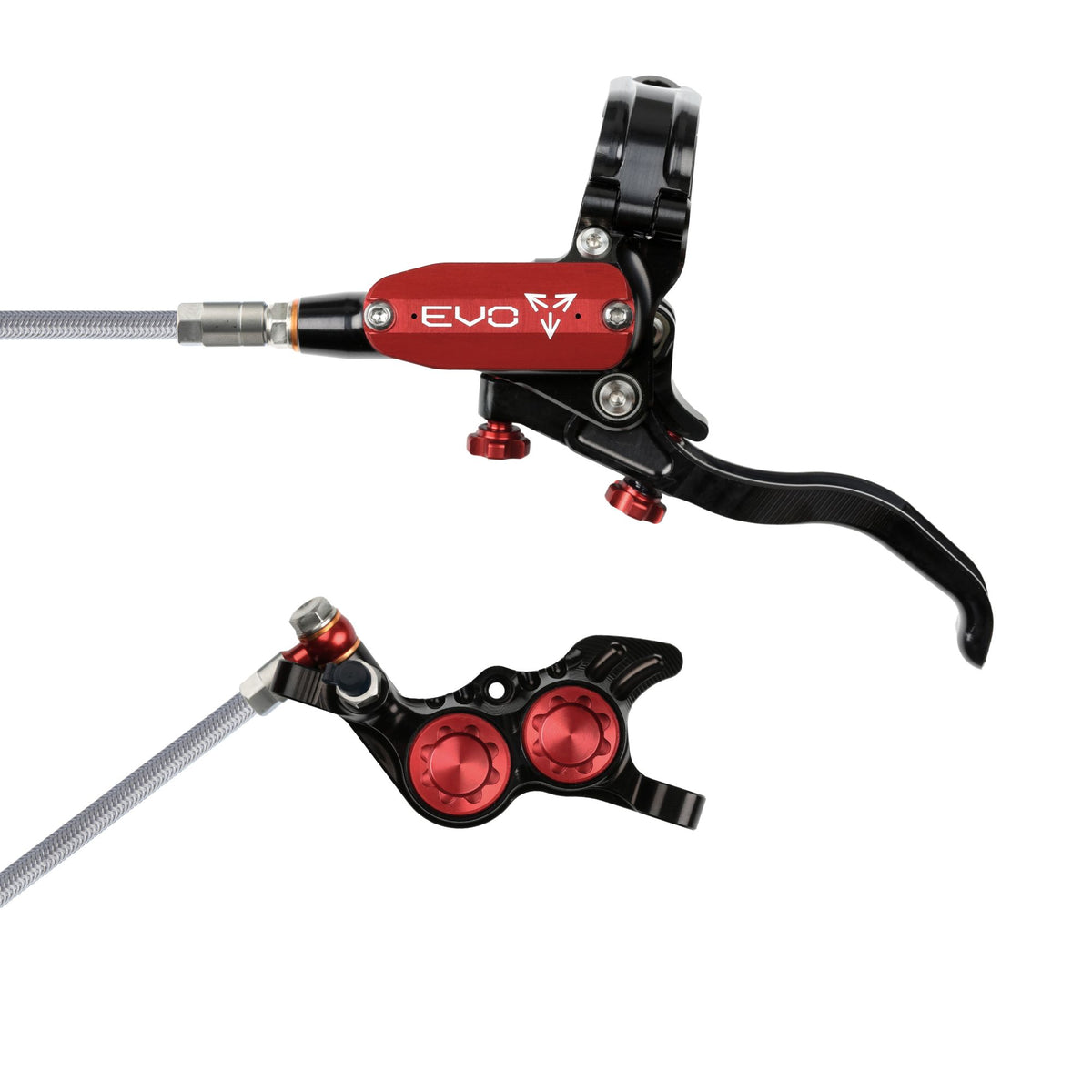 Hope Brake EVO GR4 No Rotor BRAIDED LH- Black/Red
