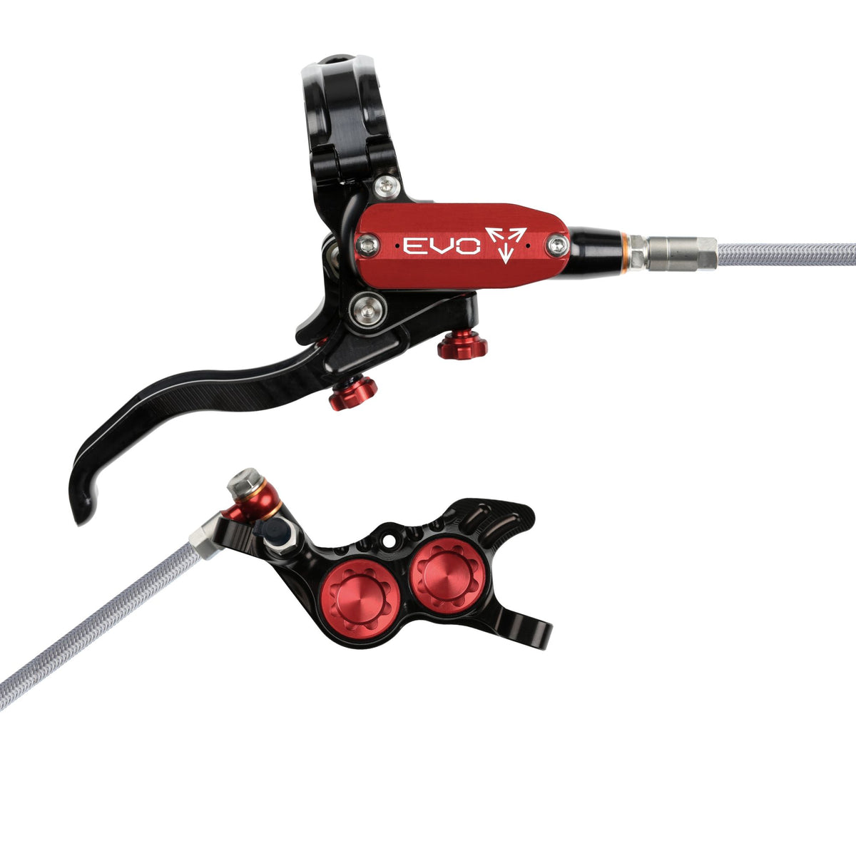Hope Brake EVO GR4 No Rotor BRAIDED RH- Black/Red