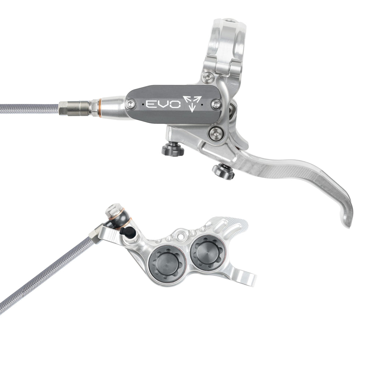 Hope Brake EVO GR4 No Rotor BRAIDED LH- Silver/Smoke