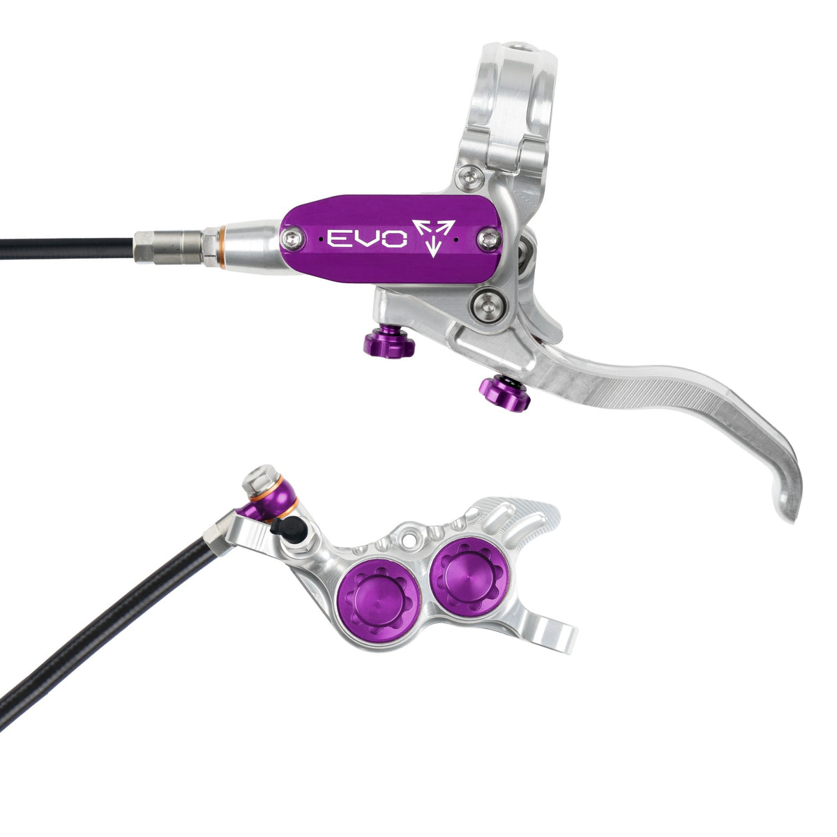 Hope Brake EVO GR4 No Rotor LH- Silver/Purple