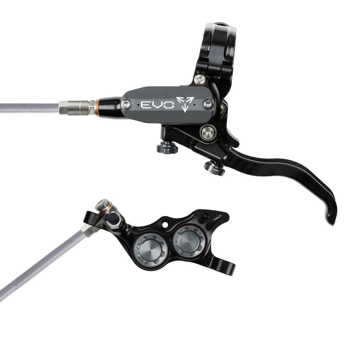 Hope Brake EVO TR4 No Rotor BRAIDED RH- Black/Smoke