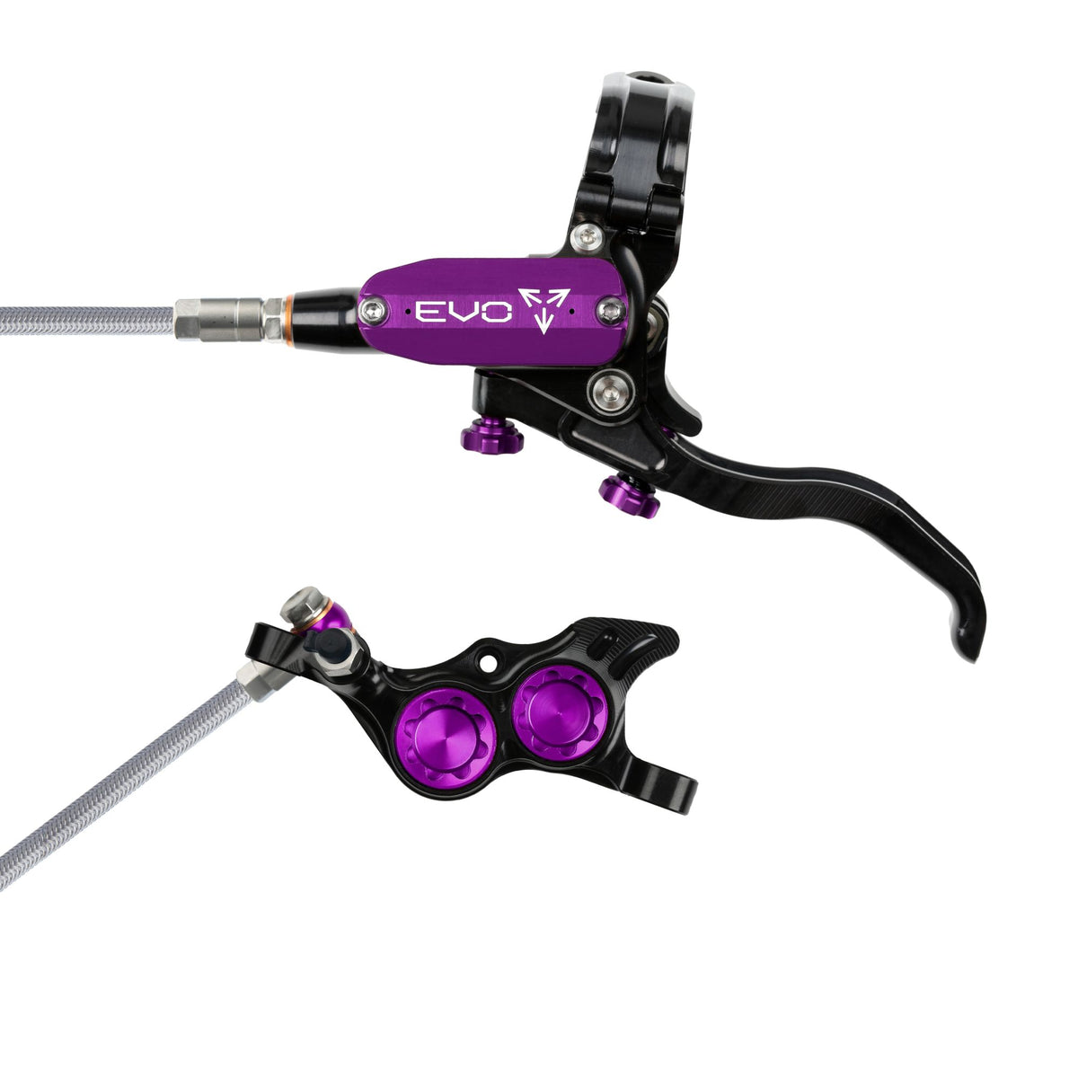 Hope Brake EVO TR4 No Rotor BRAIDED LH- Black/Purple