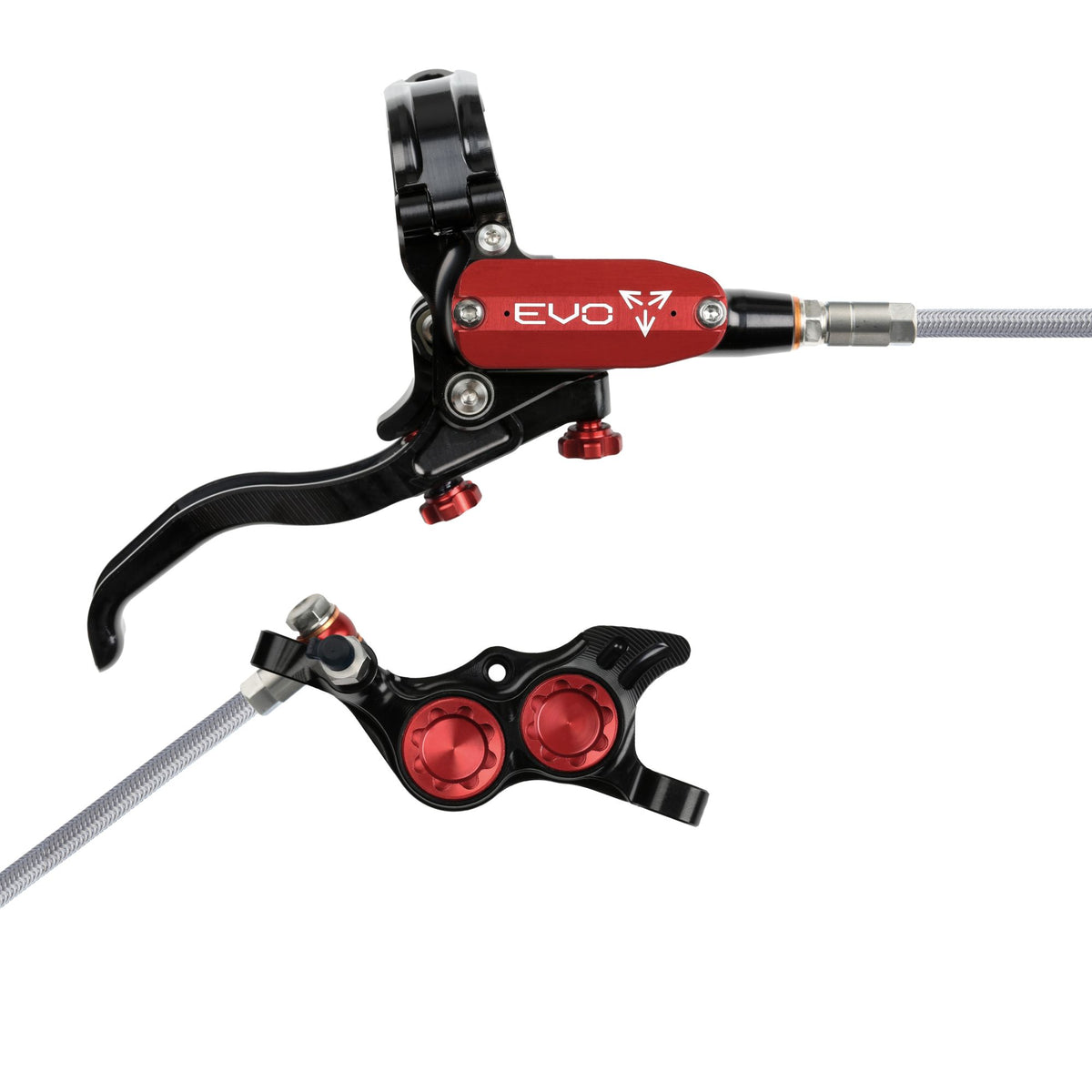Hope Brake EVO TR4 No Rotor BRAIDED RH- Black/Red