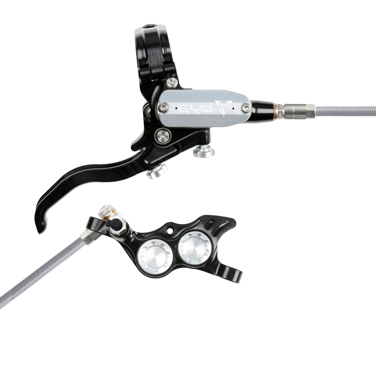 Hope Brake EVO TR4 No Rotor BRAIDED RH- Black/Silver