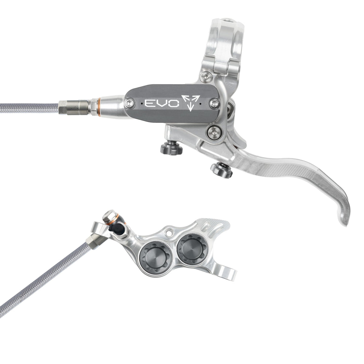 Hope Brake EVO TR4 No Rotor BRAIDED LH- Silver/Smoke