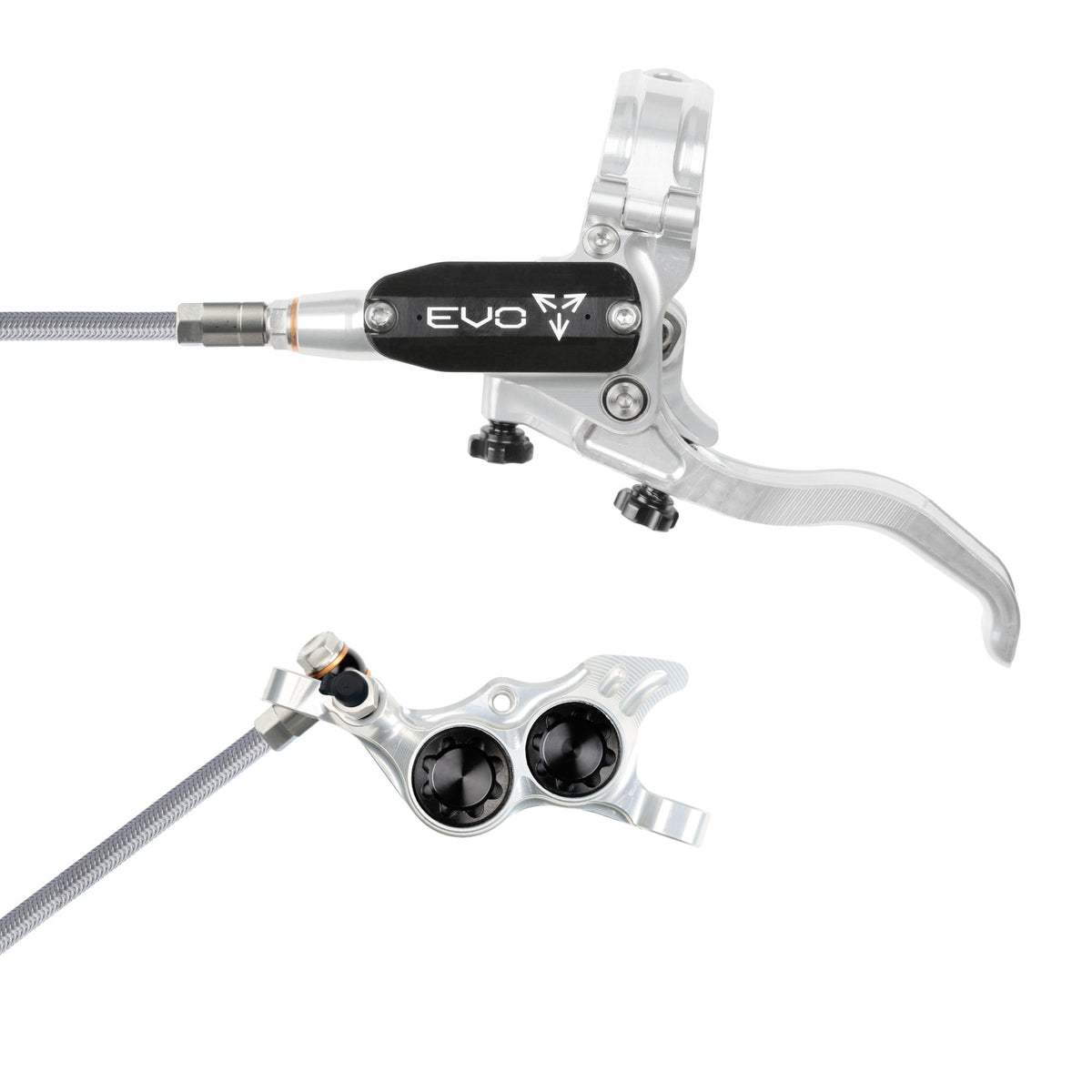 Hope Brake EVO TR4 No Rotor BRAIDED LH- Silver/Black