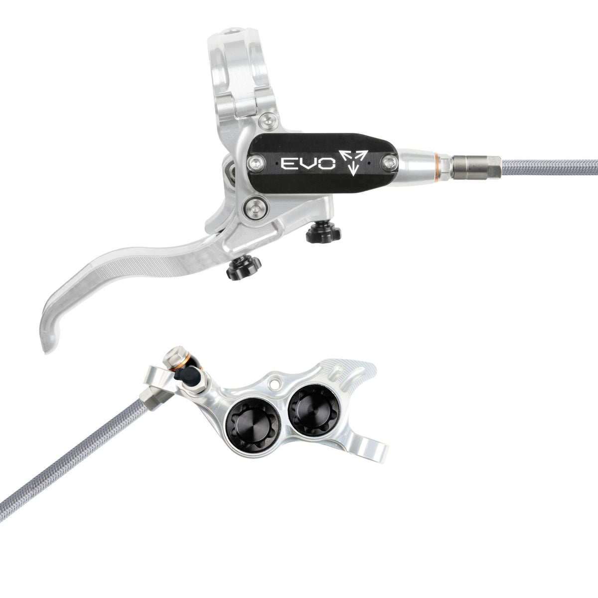 Hope Brake EVO TR4 No Rotor BRAIDED RH- Silver/Black