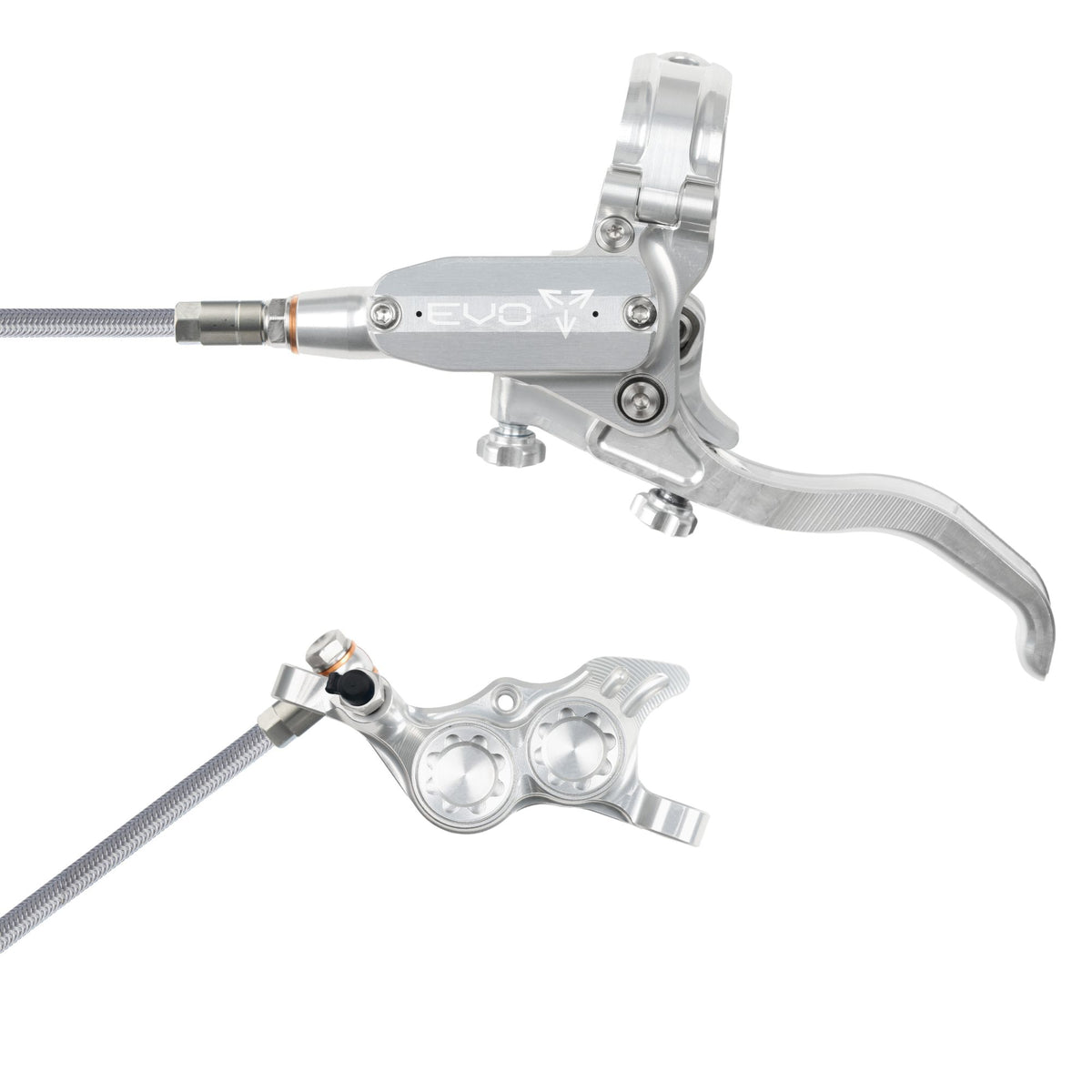 Hope Brake EVO TR4 No Rotor BRAIDED LH- Silver/Silver