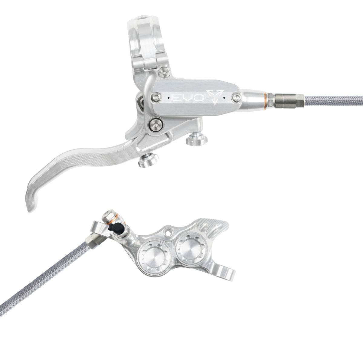Hope Brake EVO TR4 No Rotor BRAIDED RH- Silver/Silver