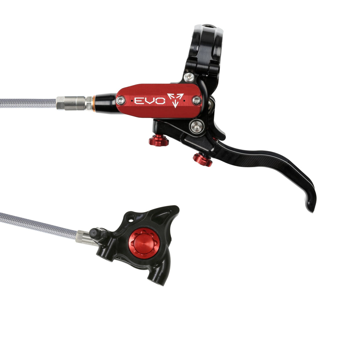 Hope Brake Evo X2 FM No Rotor Braided RH- Black/Red
