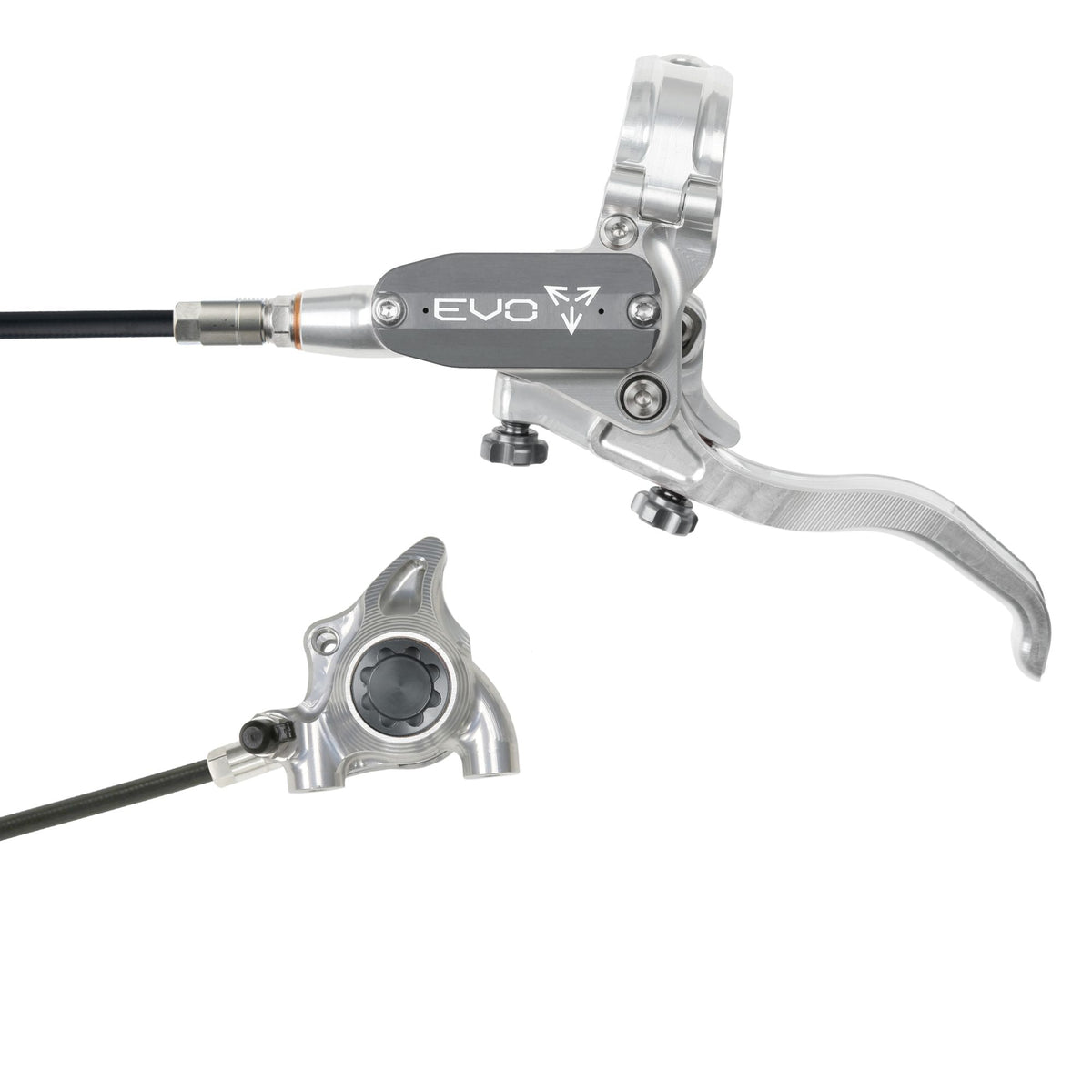 Hope Brake Evo X2 FM No Rotor Braided RH- Silver/Smoke