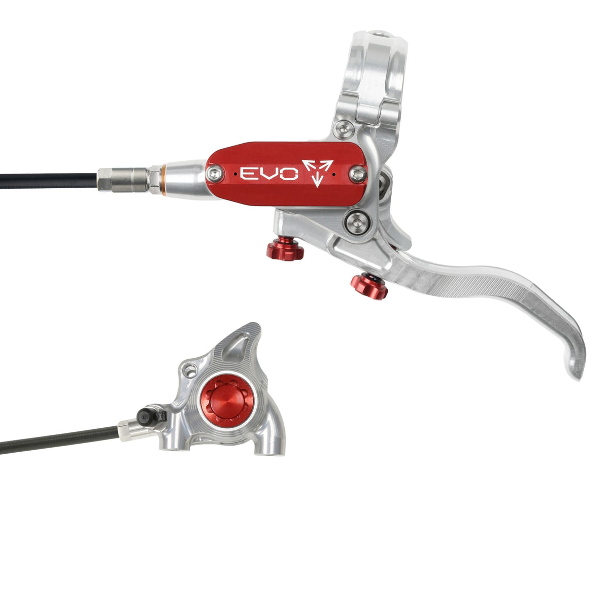 Hope Brake Evo X2 FM No Rotor Braided RH- Silver/Red
