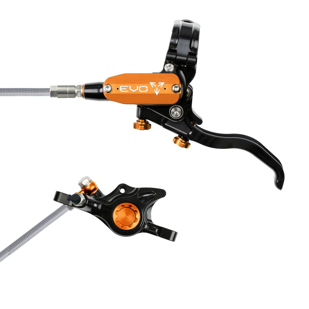 Hope Brake EVO X2 No Rotor BRAIDED LH- Black/Orange