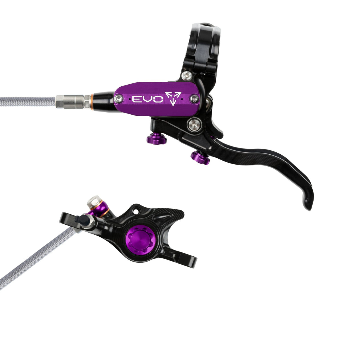 Hope Brake EVO X2 No Rotor BRAIDED LH- Black/Purple