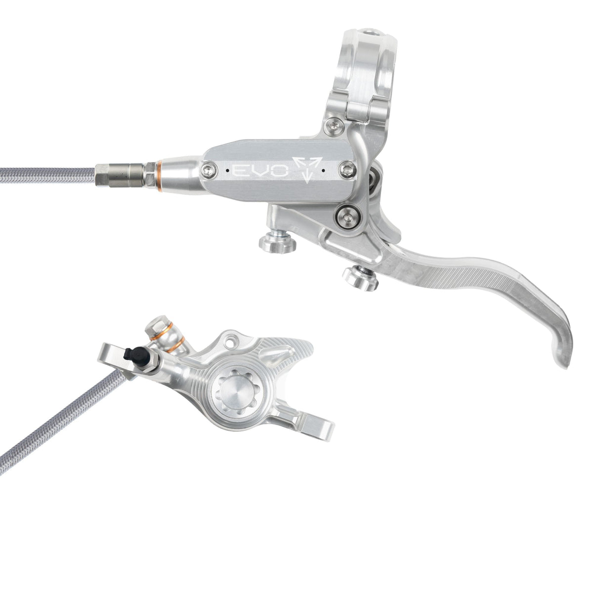 Hope Brake EVO X2 No Rotor BRAIDED LH- Silver/Silver