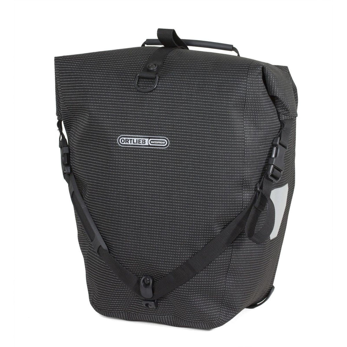 ORTLIEB PANNIER HIGH VISIBILITY BACK ROLLER PVC FREE QL2.1 BLACK REFLECTIVE 20L (SINGLE)
