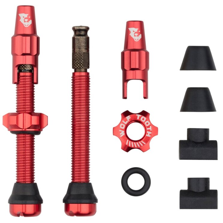TUBELESS VALVE STEM KIT CLIK 44MM RED