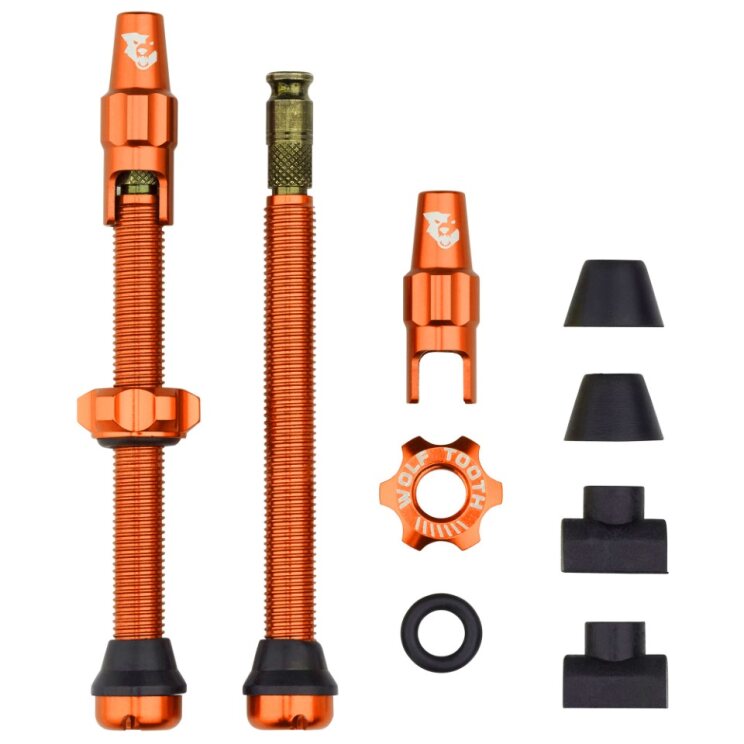 TUBELESS VALVE STEM KIT CLIK 60MM ORANGE