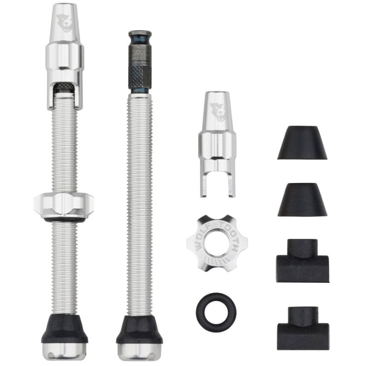 TUBELESS VALVE STEM KIT CLIK 60MM RAW SILVER