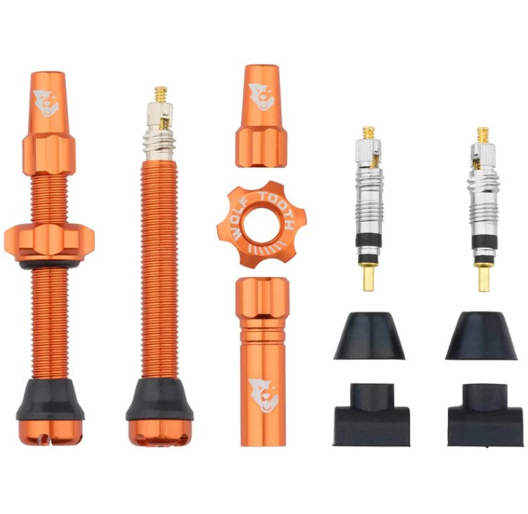 TUBELESS VALVE STEM KIT 44MM ORANGE