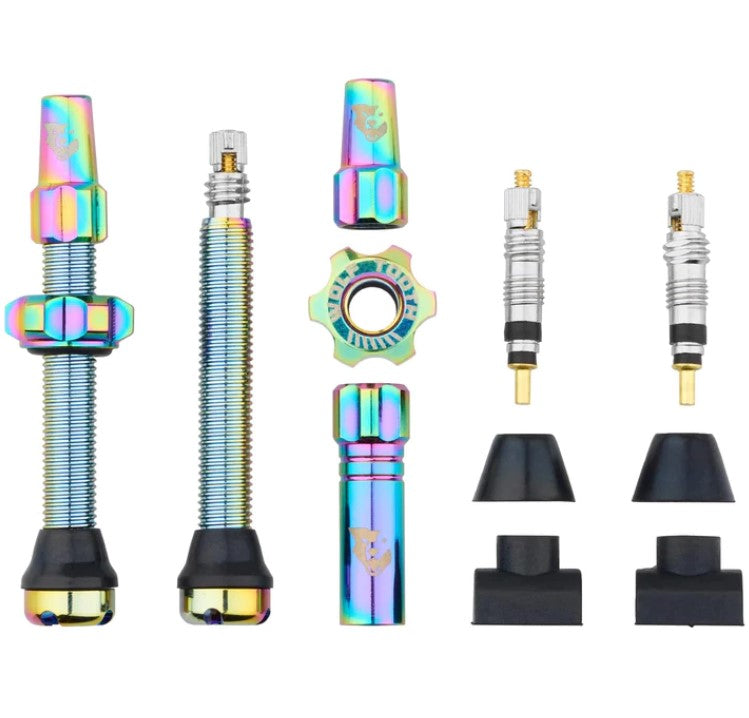 TUBELESS VALVE STEM KIT 44MM RAINBOW