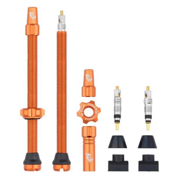 TUBELESS VALVE STEM KIT 80MM ORANGE