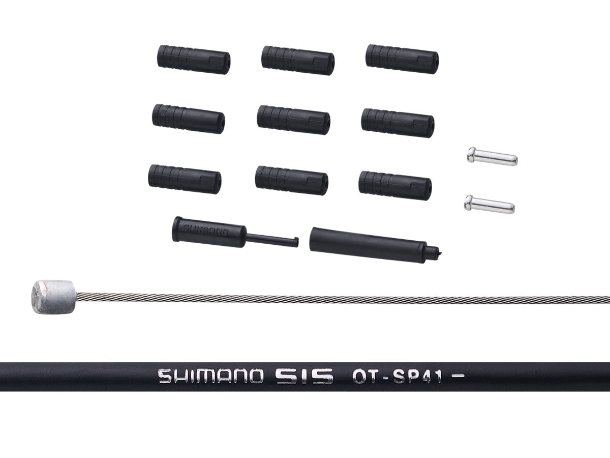 Shimano, Shifter Cable and Housing Set, Stainless Steel, Cables; 1800/2100mm, Housing; 3000mm, Black, Shimano, MTB, IOTSP41SET03