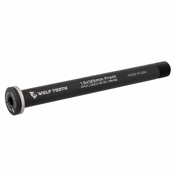 WOLF TOOTH FRONT THRU AXLE 1.5 X 125MM BLACK