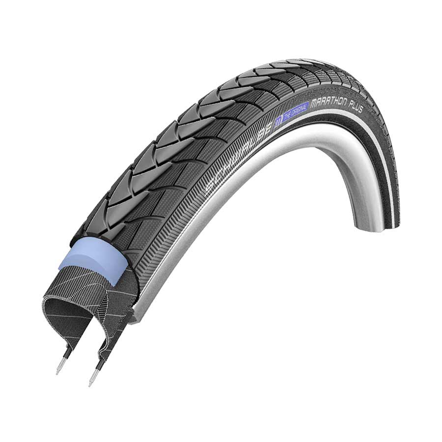 Schwalbe, Marathon Plus, Hybrid Tire, 26''x1.75, Wire, Clincher, Endurance, SmartGuard, Reflex, 67TPI, Black