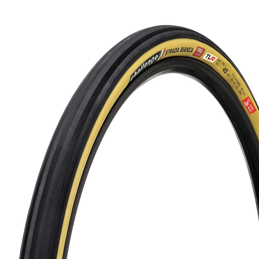 Challenge, Strada Bianca TLR, Road Tire, 700x45C, Folding, Tubeless Ready, SmartPlus, SuperPoly, 300TPI, Tanwall