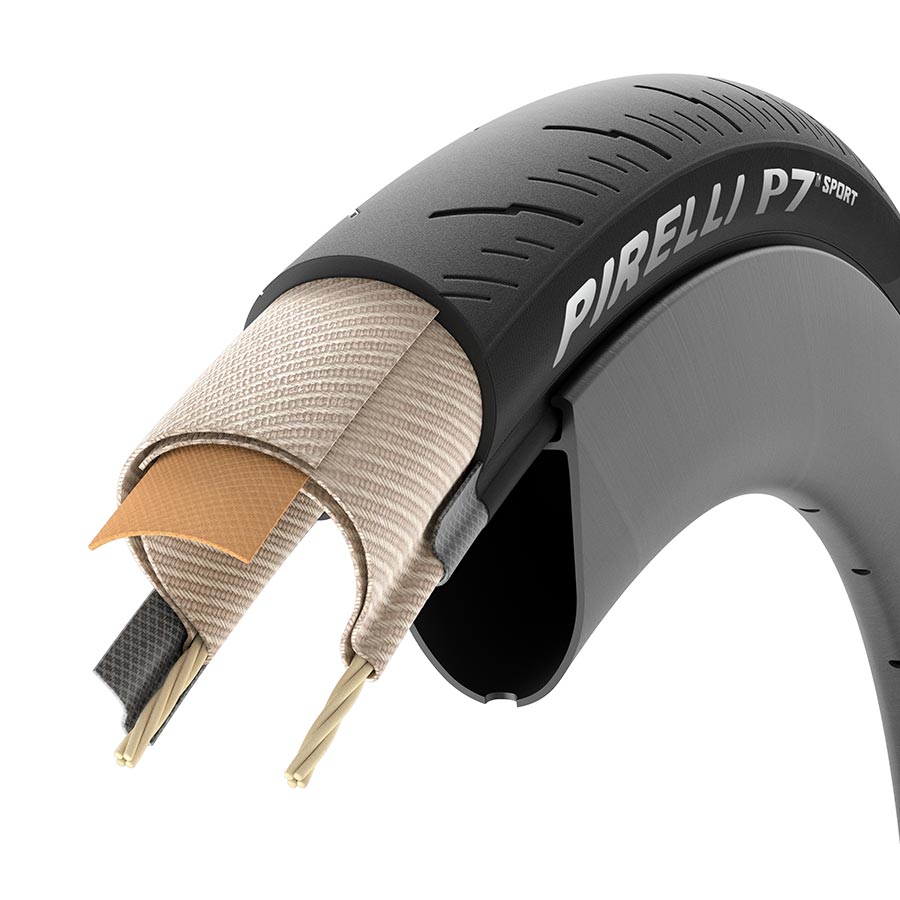 Pirelli, P7 Sport, Road Tire, 700x32C, Folding, Clincher, PRO, TechBELT, Black