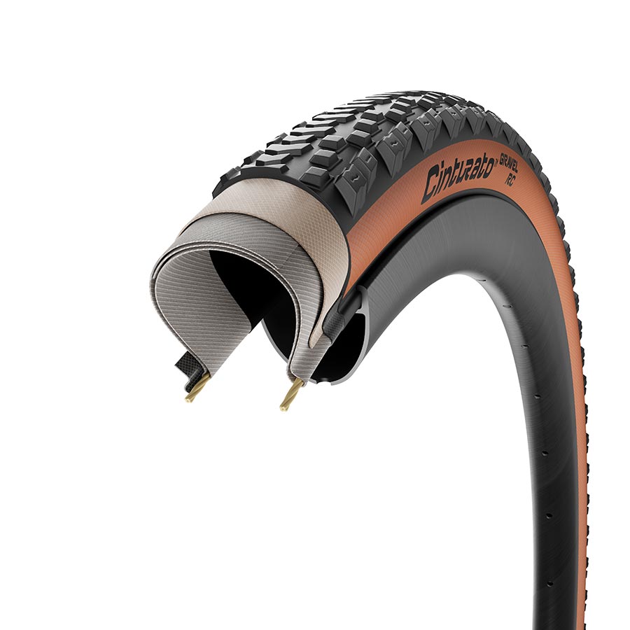 Pirelli, Cinturato GRAVEL RC, Gravel Tire, 700x35C, Folding, Tubeless Ready, SpeedGrip, TechWALL+, 127TPI, Tanwall