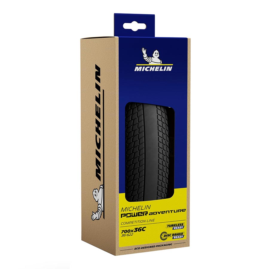 Michelin, Power Adventure Classic TS TLR, Gravel Tire, 700x42C, Folding, Tubeless Ready, GUM-X, GUM-X, 3x100TPI, Tanwall