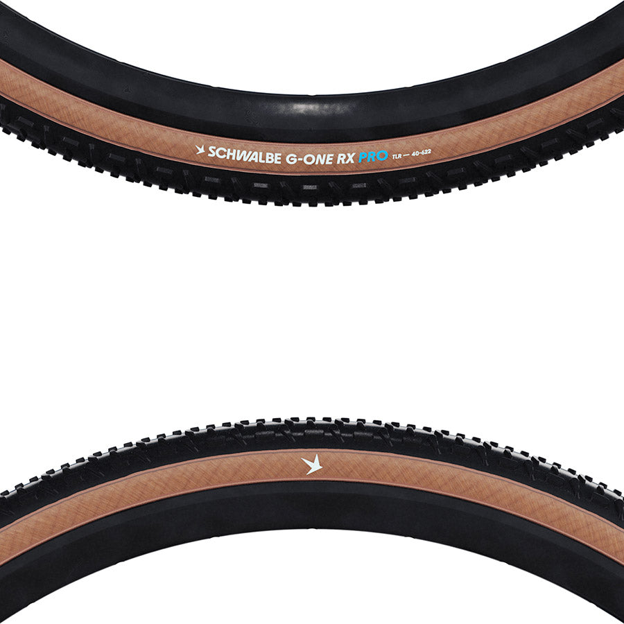 Schwalbe, G-One RX Pro, Gravel Tire, Tubeless Ready, Addix Race, V-Guard, 67TPI, Transparent Skinwall