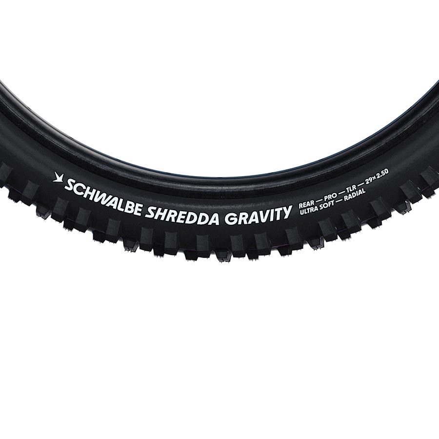 Schwalbe, Shredda Gravity Pro Rear, Mountain Tire, 29''x2.50, Folding, Tubeless Ready, Addix Ultra Soft, Gravity Pro - Radial, 67TPI, Black