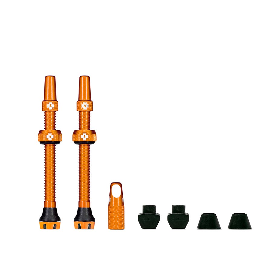 Muc-Off, V2, Tubeless Valve, Presta, 60mm, Orange, Pair