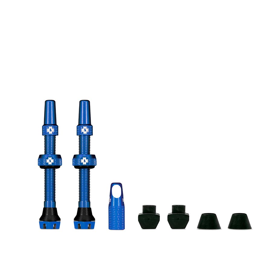 Muc-Off, V2, Tubeless Valve, Presta, 44mm, Blue, Pair