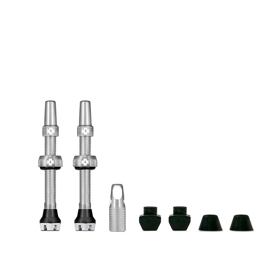Muc-Off, V2, Tubeless Valve, Presta, 44mm, Silver, Pair
