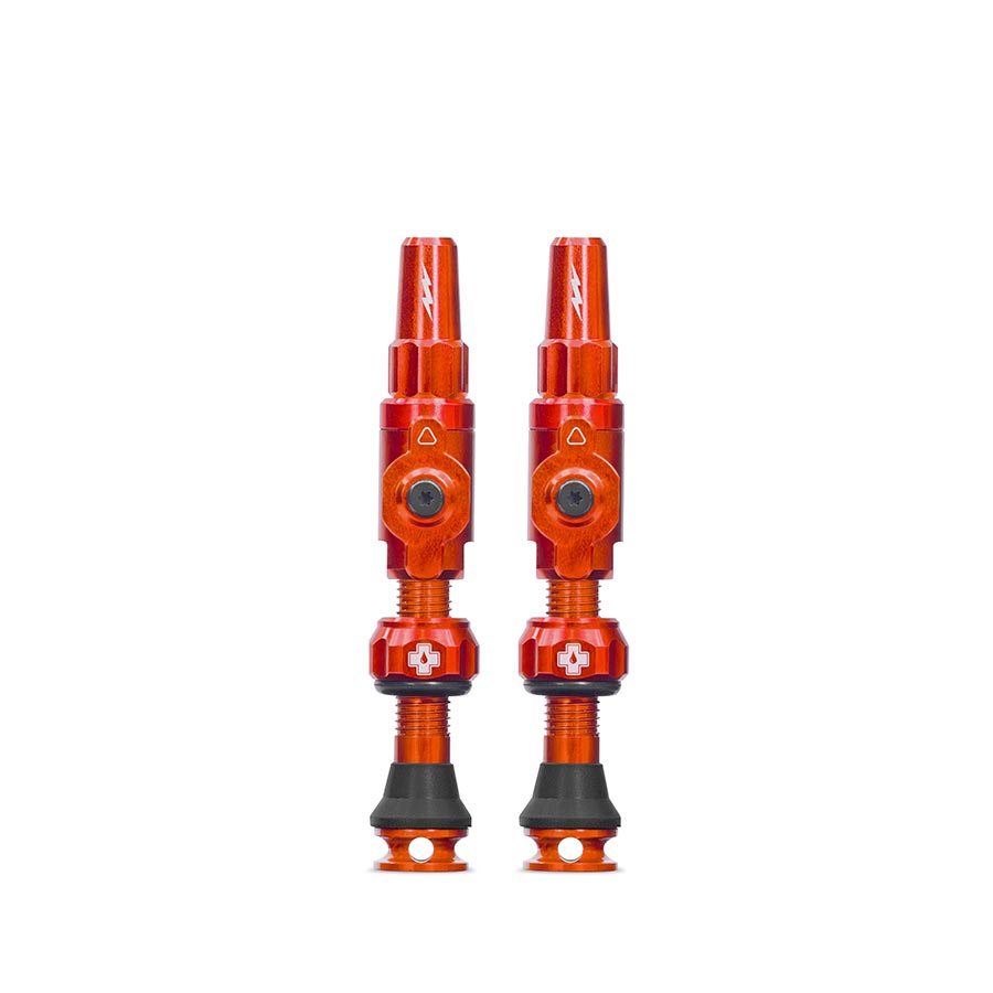 Muc-Off, Big Bore Lite Medium, Tubeless Valve, Presta, 35mm, Orange, Pair