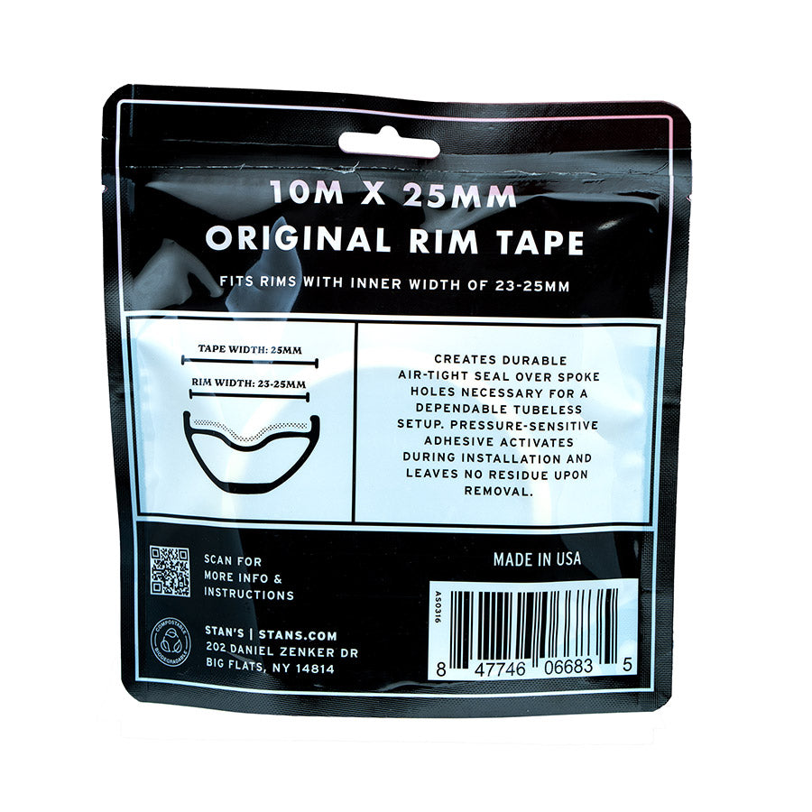 Stans No Tubes, Rim Tape, Tubeless Tape, 10m, 25mm