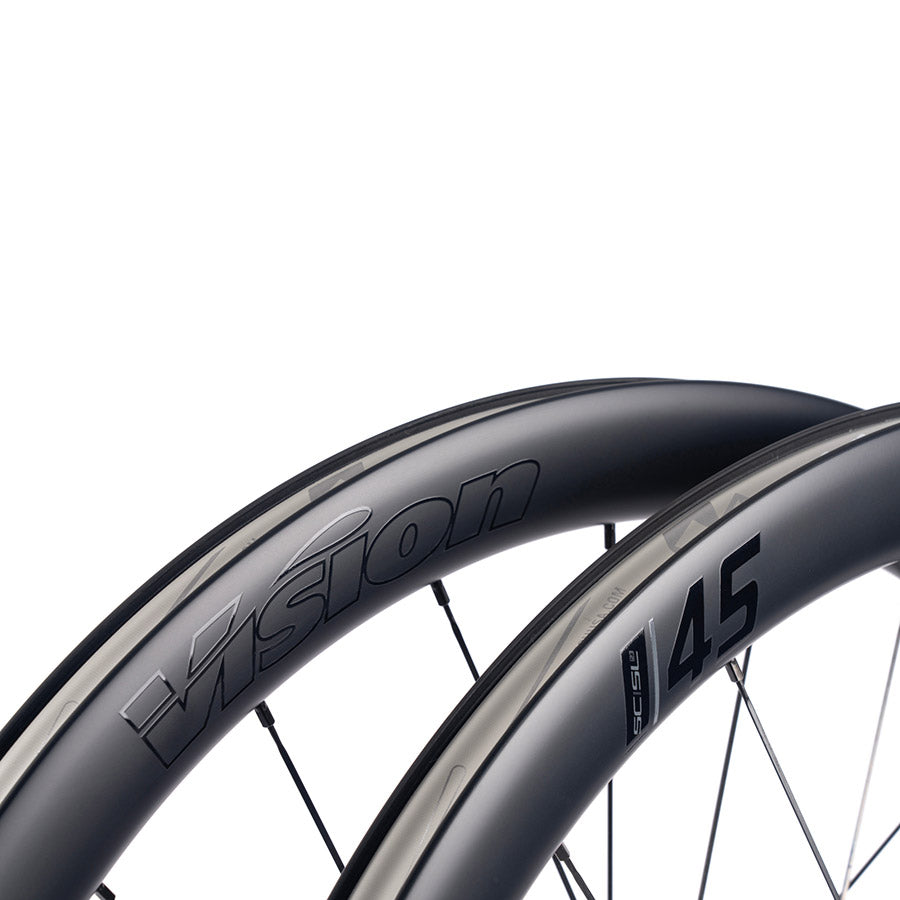 Vision, SC 45 SL DISC, Wheel, Front and Rear, 700C / 622, Holes: F: 21, R: 24, F: TA 12mm, R: X 12mm, F: 100, R: 142, Disc Center Lock, SRAM XD-R, Set