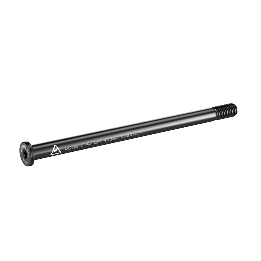 Wheels Manufacturing, Rear 12mm Thru Axle, Thru Axle, Rear, Length: 199mm, Thread Length: 22mm, Thread Pitch: M12x1.75