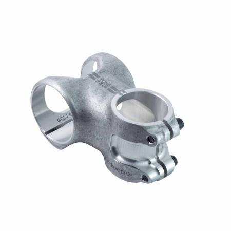 Bike Yoke Barkeeper Stem, 0 rise x 55mm length x 35.0mm clamp, Raw Forged Finish