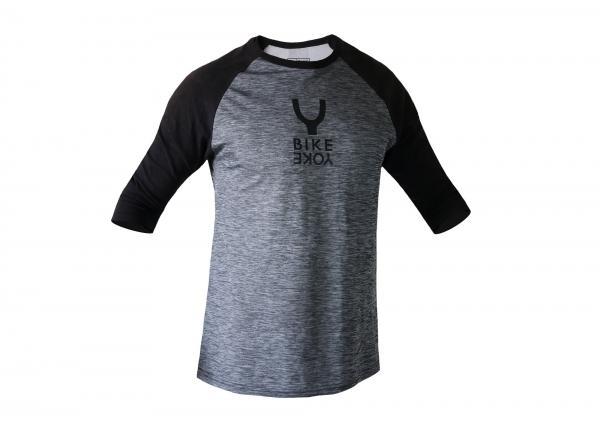 Bike Yoke 3/4 Sleeve Jersey, Grey with Black logo, Medium