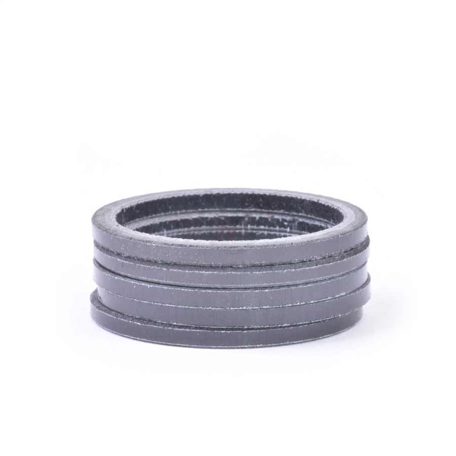 Wheels Manufacturing, Gloss Carbon, Headset Spacer, 1-1/8'', Height: 2.5mm, Carbon, Black, 5pcs