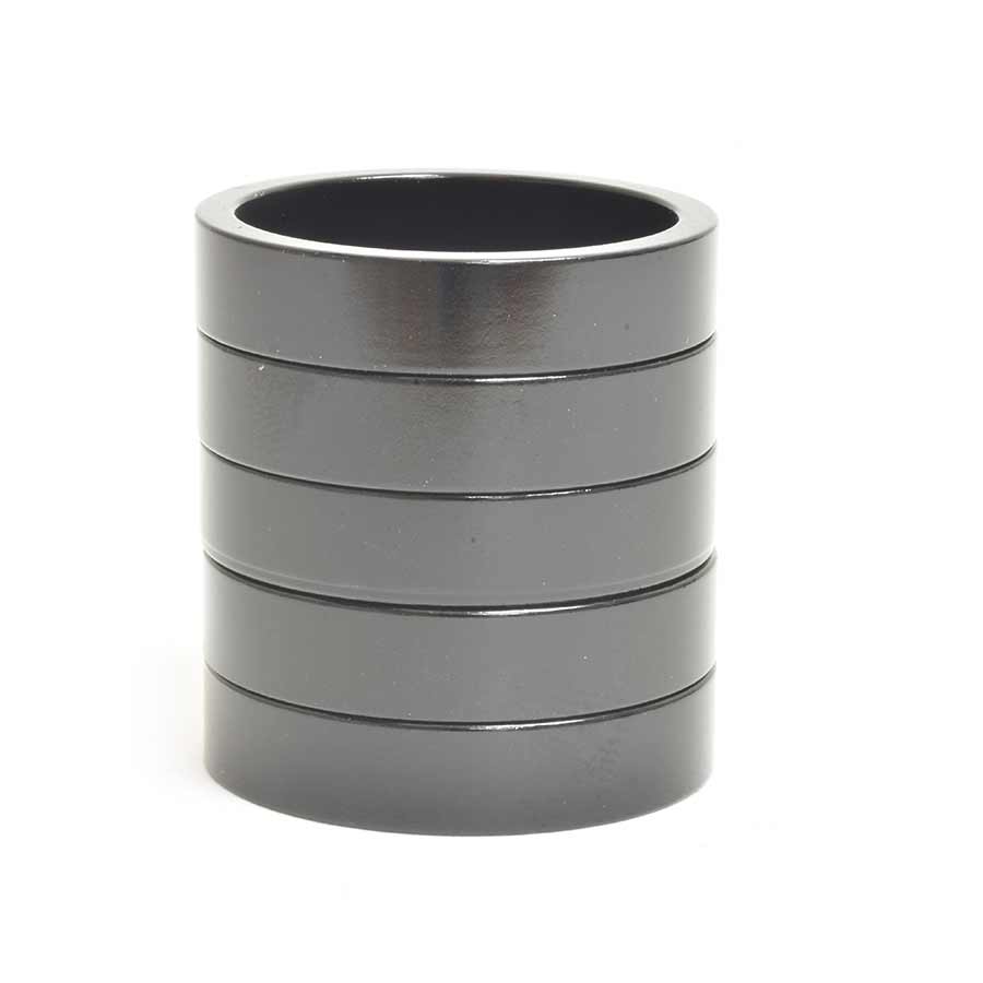 Wheels Manufacturing, Headset Spacer, 1-1/8'', Height: 7.5mm, Aluminum, Black, 5pcs