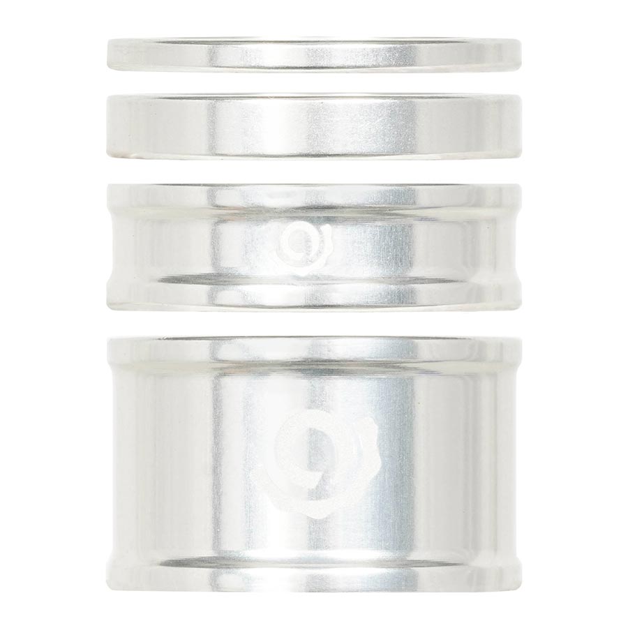 Industry Nine, iRiX, Headset Spacer Kit, 1-1/8'', Height: 2.5mm/5mm/10mm/20mm, Aluminum, Silver
